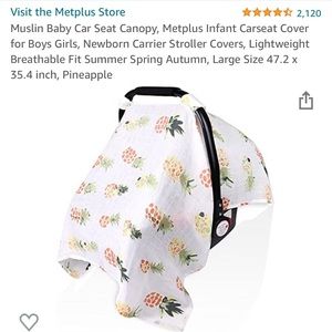 Pineapple Print Baby Car Seat Canopy